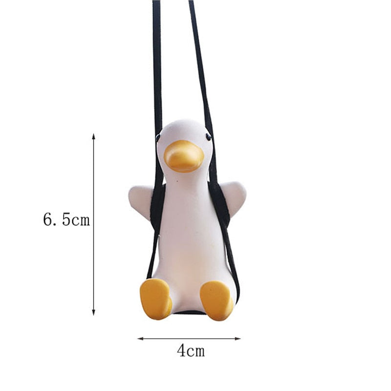 Cute Car Swinging Duck: Rearview Mirror Ornament