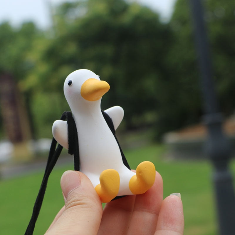 Cute Car Swinging Duck: Rearview Mirror Ornament