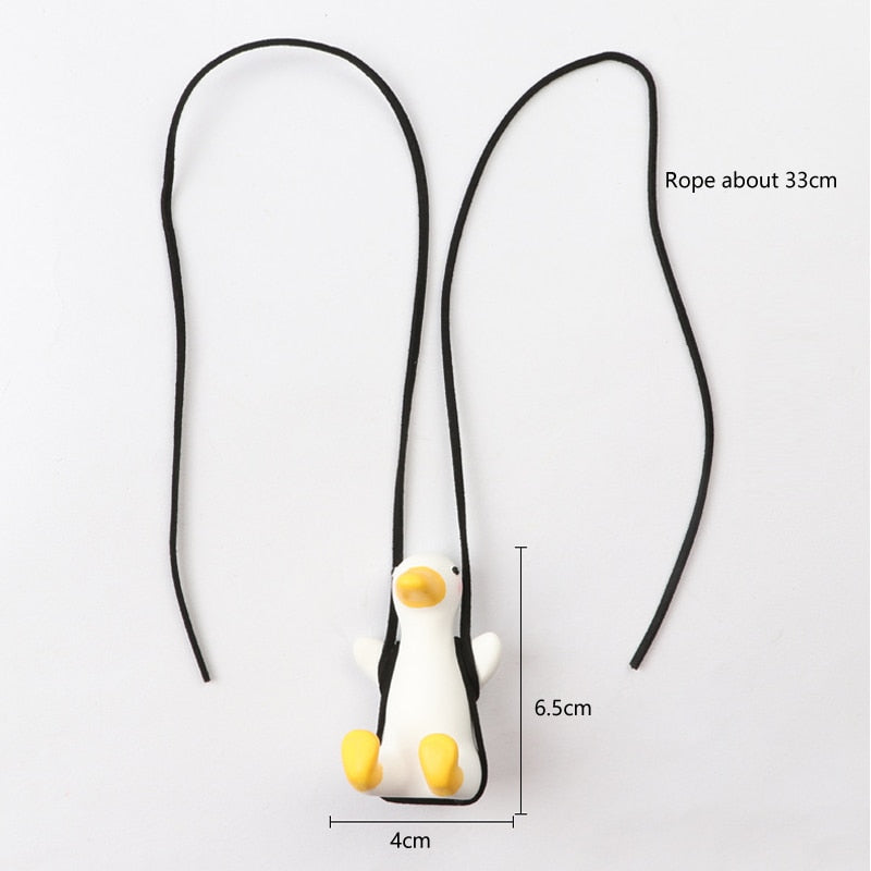 Cute Car Swinging Duck: Rearview Mirror Ornament