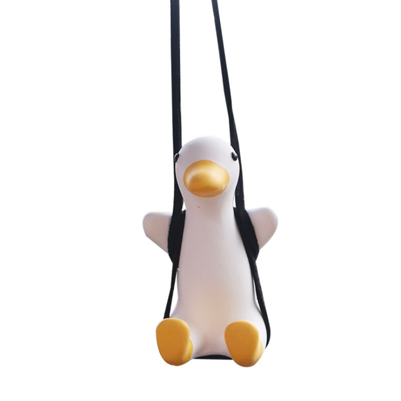 Cute Car Swinging Duck: Rearview Mirror Ornament